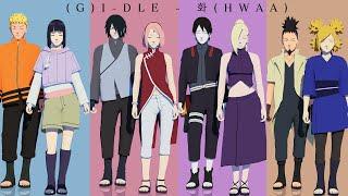 (G)I-DLE - 화(HWAA) - Hinata*Naruto*Sakura*Sasuke*Ino*Sai*Temari*Shikamaru | Naruto MMD