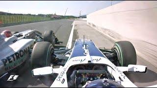 Schumacher Squeezes Barrichello | 2010 Hungarian Grand Prix