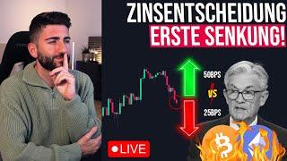 Bitcoin: Zinsentscheidung der FED & Prognosen (FOMC September) | Live Reaktion