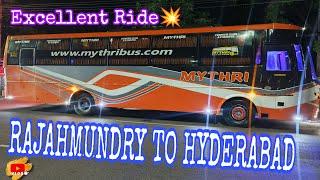 RAJAHMUNDRY TO HYDERABAD BUS JOURNEY | MYTHRI TRAVELS AC SLEEPER BUS JOURNEY | BUS CABIN RIDE ️