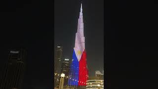 Burj khalifa Displays Philippines Flag on On Independence Day 2024 