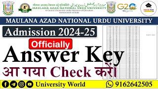 Manuu Official Answer Key 2024 | Check Answer Key B.Ed M.Ed B.Tech Diploma MBA | @UniversityWorld