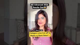 JEE Advanced 2025 Results Out! Cut off & Marks vs Rank! #jee #jeeadvanced