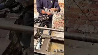 Metal Wire into Spring on Vintage Lathe #shorts