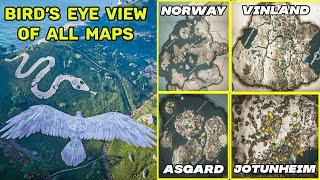 Assassin's Creed Valhalla : Bird's Eye View of All Maps | Time-lapse Video