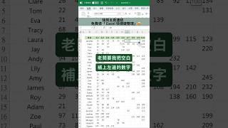 4 秒補上空白資料  #Excel百科 #Excel教學