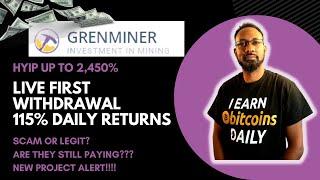 Grenminer First Withdrawal Live |115%270% in 5 days |Review|WATCH THIS Now!!! How To Withdraw!!