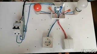 Elektrik Tesisatı Nasıl Çekilir, Komütatör Anahtar ve Priz Bağlantısı Aynı Buat'da Nasıl Yapılır.