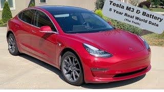 Tesla M3 + Battery 5 Year Data (in the Real World)