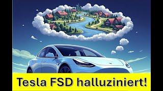 Tesla FSD halluziniert! Sieht Dinge die es gar nicht sehen kann...