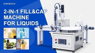 ZONESUN ZS-AFC1Z Automatic Peristaltic pump Liquid Filling And Capping Machine