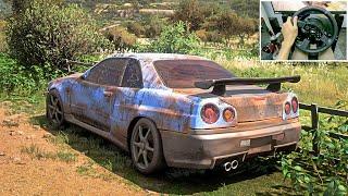 Rebuilding Nissan Skyline GTR R34 - Forza Horizon 5 | Thrustmaster T300RS gameplay