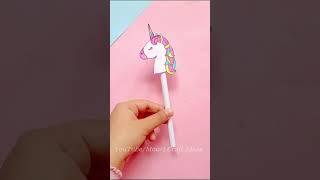 DIY homemade cute pen decoration /How to make unicorn pen #shorts