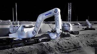 Construction equipment on the moon - Komatsu lunar machine project