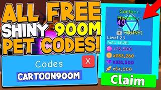 FREE SHINY 900M Cartoon Pet CODES In BUBBLE GUM SIMULATOR! Roblox