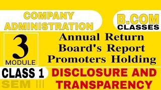 Company Administration|Anual Return|Boards Report|Promoters Holding|B.Com Class Malayalam