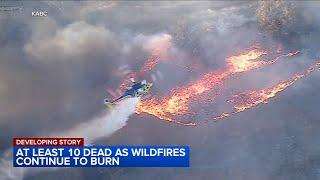 California wildfires: 10 dead; New fire ignites to 960 acres in West Hills area