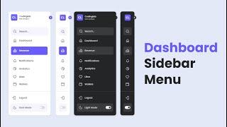 Responsive Sidebar Menu in HTML CSS & JavaScript | Dark/Light Mode