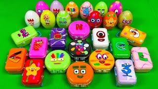 Rainbow Eggs SLIME  Numberblocks Treasure Hunting in the Dinosaur Garden Colorful: Satisfying ASMR