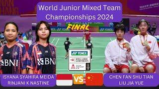 ISYANA S MEIDA/RINJANI K NASTINE (INA) VS CHEN FAN S T/LIU JIA YUE (CHN) | WORLD JUNIOR CHAMPS 2024