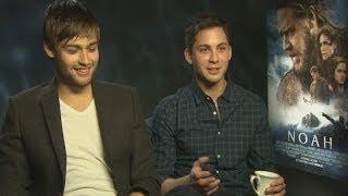 Douglas Booth and Logan Lerman talk kissing Emma Watson, bunk beds and saving puppies