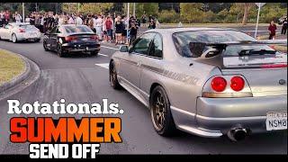 Total Street Takeover! JDM & Euro Cars Flood the City at Night || Rotationals - Summer Send Off