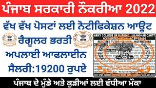 Jobs in punjab 2022!Punjab Latest Recruitment 2022!Job Alerts by Hardeep!