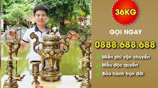Bộ đỉnh cuốn thư 36kg - Bộ đỉnh đồng chữ Việt