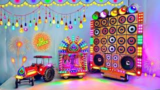 DIY Mini Dj Navratri Durga Pooja Gauri Ganesh Big Dj Truck Light Decoration gadi wala Chhota dj