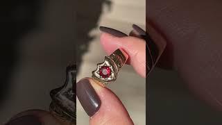 Antique Australian 15ct Rose Gold And Garnet Ring By A. Macrow And Sons - Circa 1910