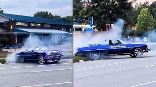 Donk Chevy Take Over The Streets! Big Rims Donuts and Burnouts Day 