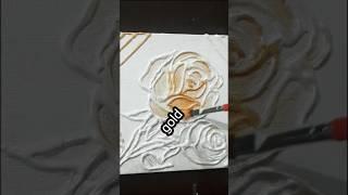 Texture art rose painting ️#shorts #viral# golden️ leaf painting 