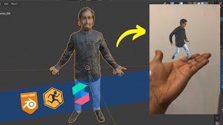 Photo to animated 3d mesh |  Blender ️ Mixamo ️ Spark AR | PIFuHD  (EN Captions)