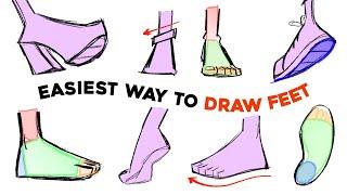 How to Draw Simplified FEET & SHOES - TUTORIAL