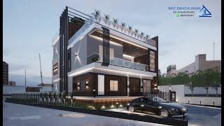 Modern Duplex House | 3d Exterior Walk-through Design by Cent Creative Homes