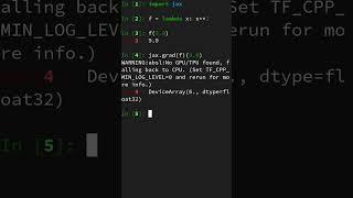 Comparing Automatic Differentiation in JAX, TensorFlow and PyTorch #shorts