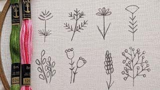 VERY EASY 5 MINUTE EMBROIDERY DESIGNS FOR BEGINNERS/LITTLE FLOWERS EMBROIDERY