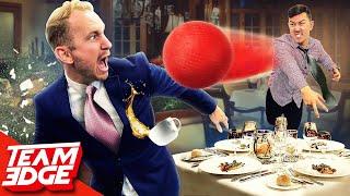 We played Dodgeball in a 5 Star Restaurant! *things got messy*