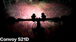 Night mountain bike ride using Convoy S21D, 4* Nichia 219B 4500k