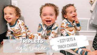 *TRIPLETS* NIGHT routine with 3 g-tubes & a trach!