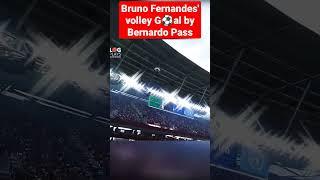 Bruno Fernandes scoring volley Goal from Bernardo Silva's pass #shorts