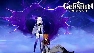 Skirk Defeats the Whale and Throws Childe into the Abyss Cutscene Animation | Genshin Impact 4.2