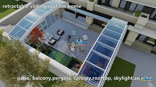 n curved Retractable sliding roof system