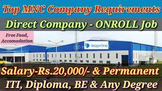 Leo Prime Comp Pvt Ltd | Permanent Job | Salary Rs.20,000 | Direct ONROLL Job | Jobs in Chennai 2024