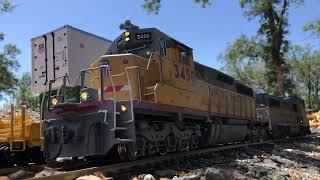 New SERA Six Axle Genset Switching Intermodal Container Cars & Grain Hoppers At Oakdale - G Scale