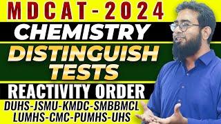 MDCAT-Chemistry | Distinguish Tests & Reactivity Order (One Shot)