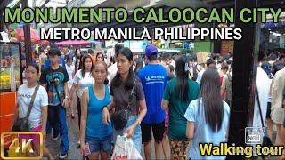 Street Scene in Monumento|Blockbuster Walk at Monumento Caloocan City Philippines [4K]