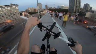 On the Brooklyn Bridge Bike Lane || ViralHog