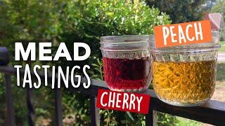 MEAD TASTINGS: Peach Fruit Bomb and Tart Cherry Melomel brewed on the channel | Brewin' the Most