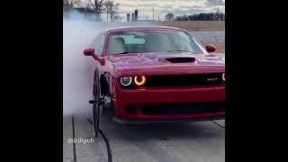 Hellcat on Horse & Buggy Wheels  burnouts #madness